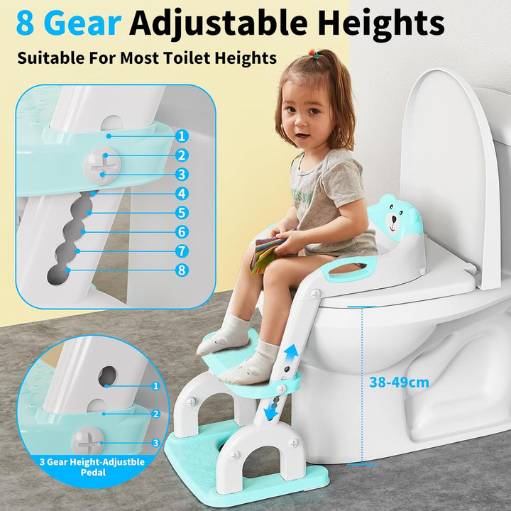 Toilettensitz Kinder mit Treppe, Upgraded WC Aufsatz für Kinder für Jungen und Mädchen, 2-in-1 Toile