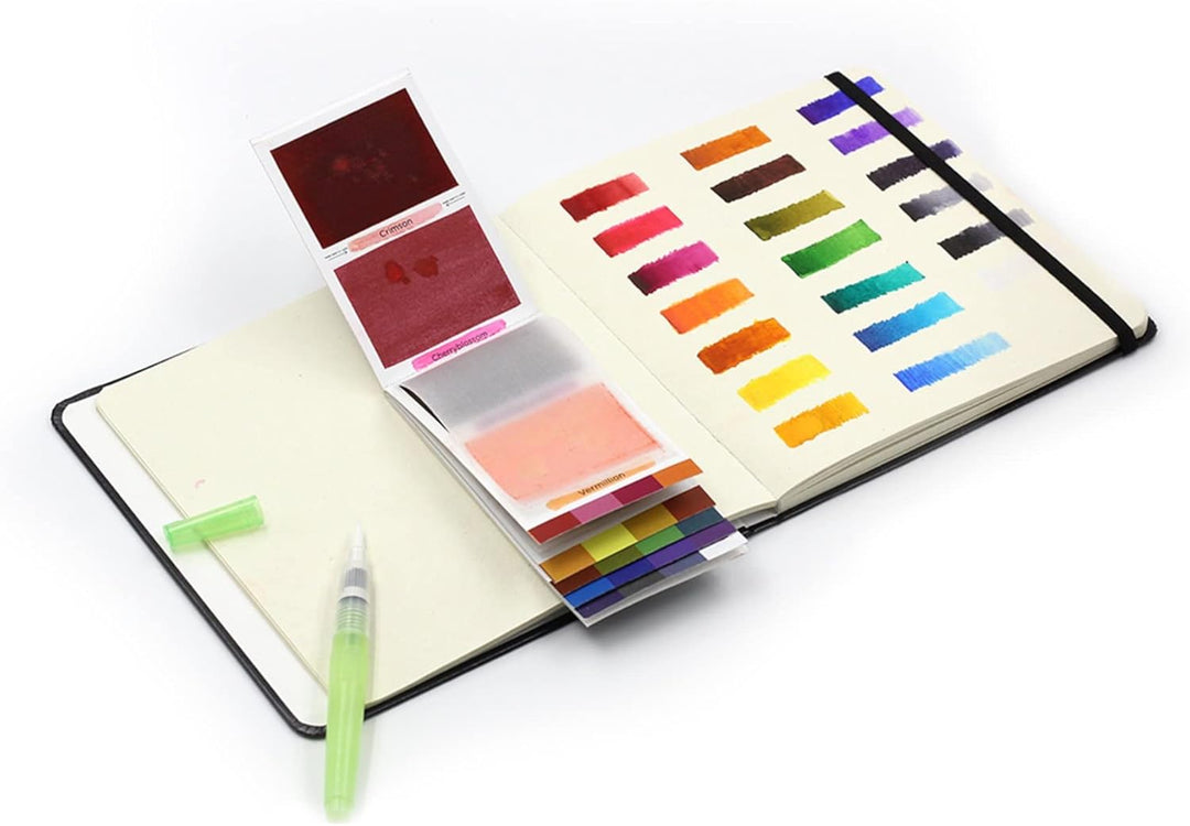 Viviva VV276007 Skizzenbuch mit Kunstleder Einband für Aquarellfarben 100 % Baumwolle, 40 Seiten, 20