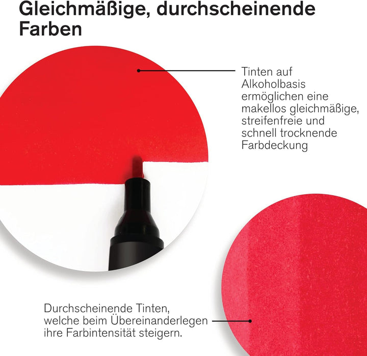 Winsor & Newton 0290138 ProMarker, Professioneller Layoutmarker - 2 Spitzen, fein und breit für Zeic