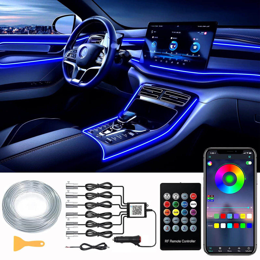 LED Innenbeleuchtung Auto,8M/6 in 1 RGB Auto Innenraumbeleuchtung,12V Led Atmosphäre Licht Auto,App