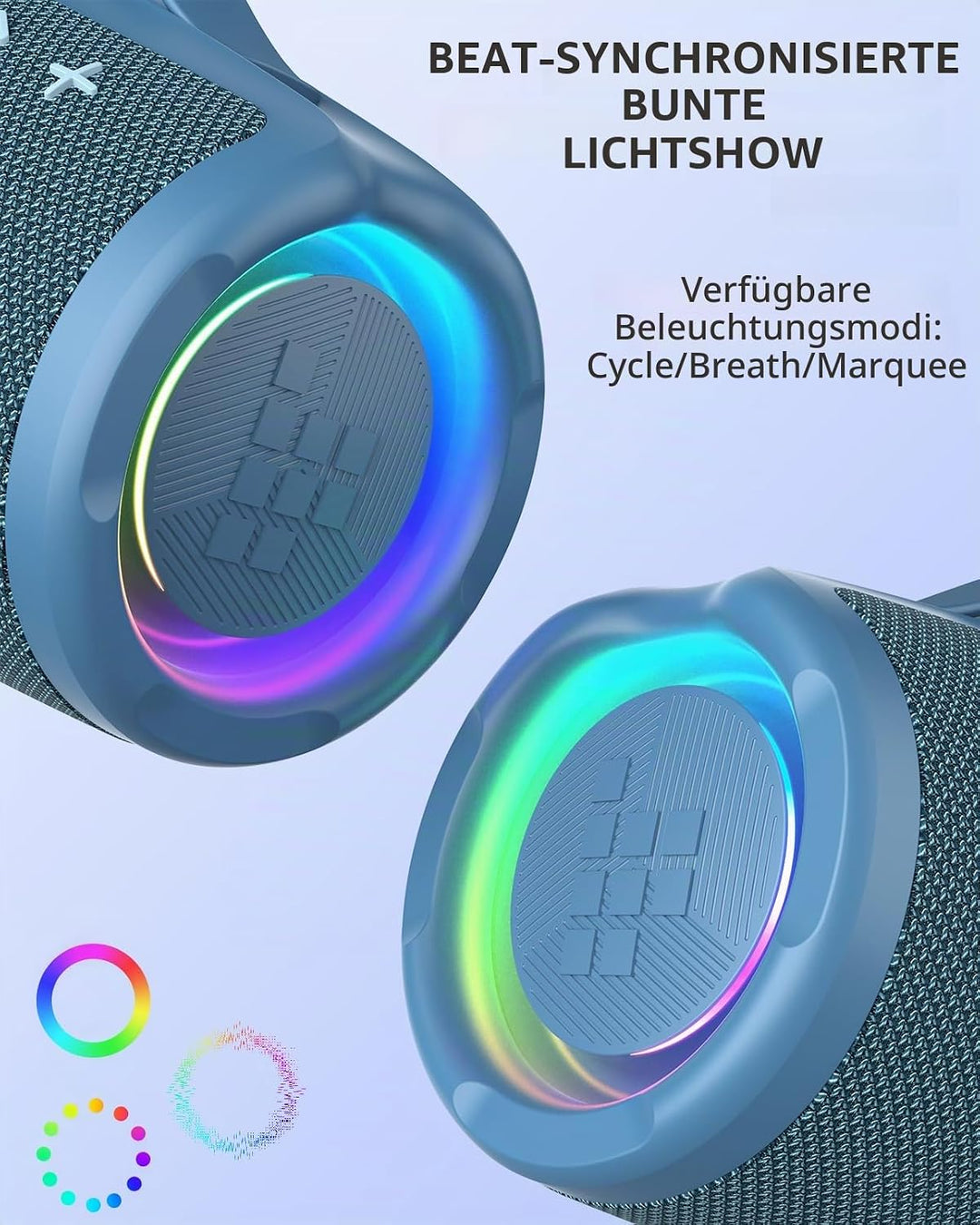 Tronsmart Mirtune S100 Bluetooth Lautsprecher, IPX7 wasserdicht, 5.3 Bluetooth, 20 Stunden Lange Akk