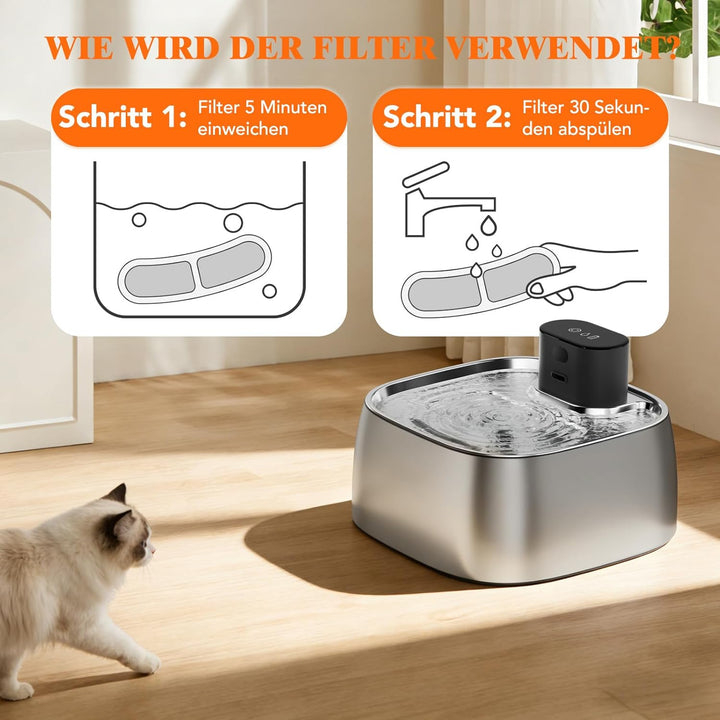 ROTTOGOON 8er-Pack Ersatzfilter für den pumpenlosen Filter Katzenbrunnen STR-PT-108A, Mehrschichtige
