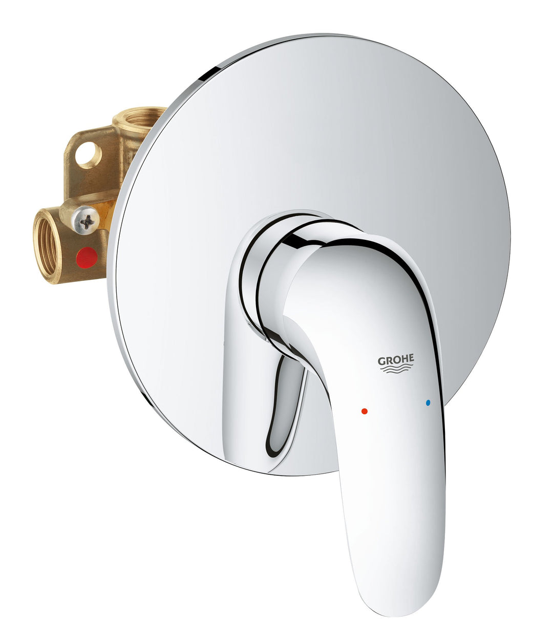 GROHE Eurostyle Einhand-Brausearmatur (Fertigmontageset, Temperaturbegrenzer, varible Mengenbegrenzu
