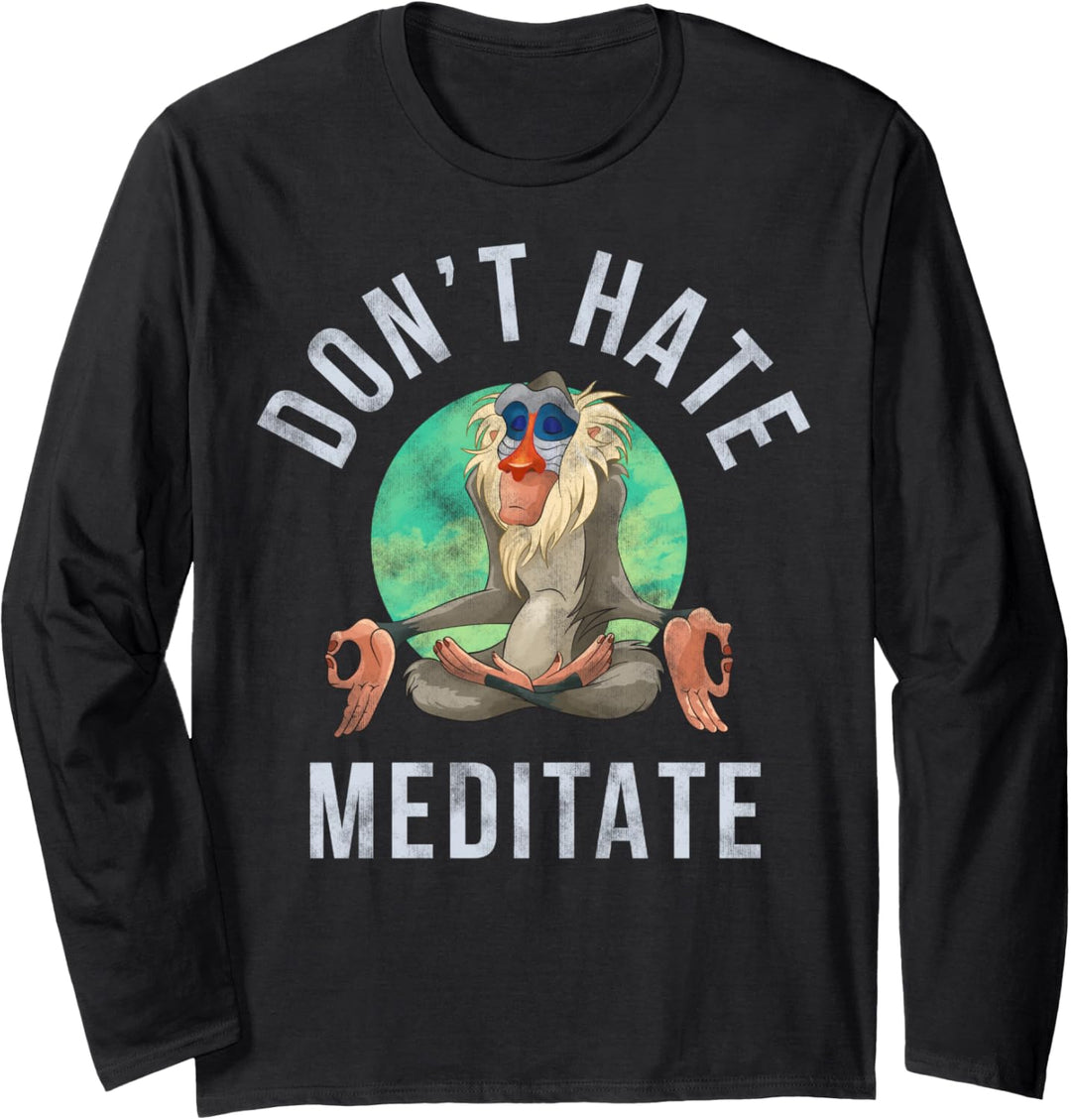 Disney The Lion King Rafiki Don't Hate Meditate Portrait Langarmshirt