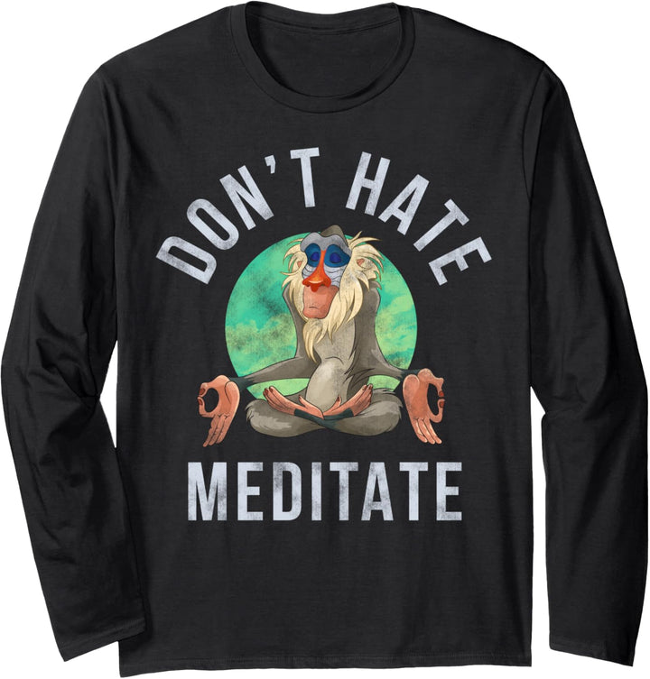 Disney The Lion King Rafiki Don't Hate Meditate Portrait Langarmshirt