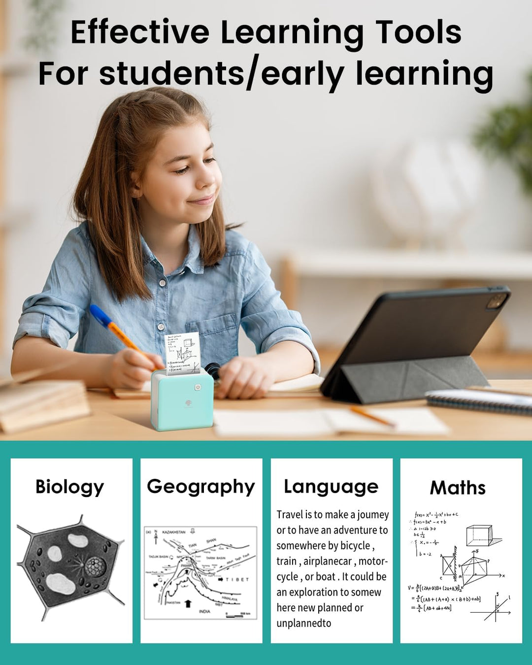 Phomemo M02 Pro 300 DPI Mini Drucker für Smartphone,Taschendrucker Bluetooth Etikettendrucker mit 3