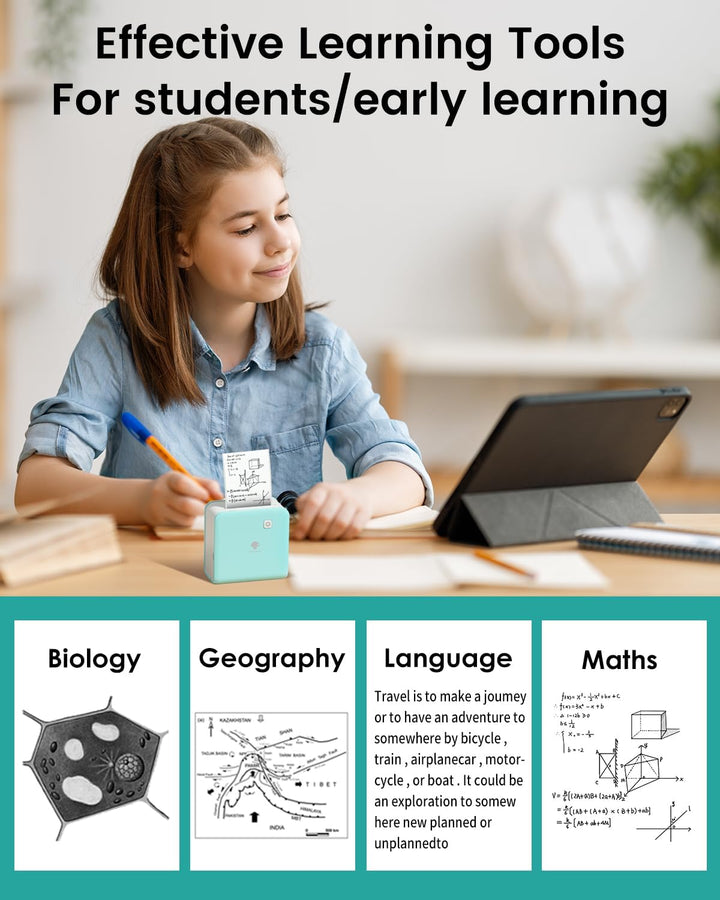 Phomemo M02 Pro 300 DPI Mini Drucker für Smartphone,Taschendrucker Bluetooth Etikettendrucker mit 3