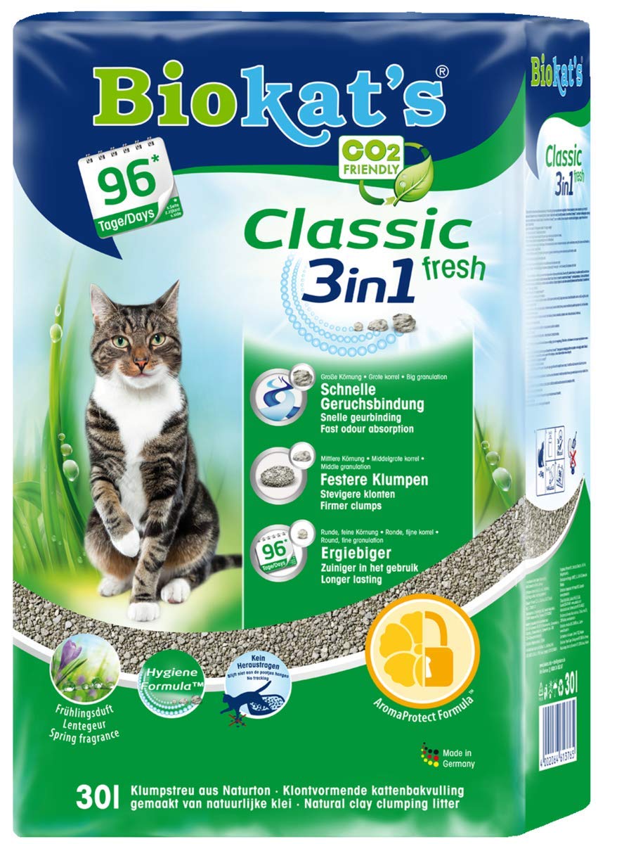 Biokat's Classic fresh 3in1 mit Duft - Klumpende Katzenstreu mit 3 unterschiedlichen Korngrössen - 1