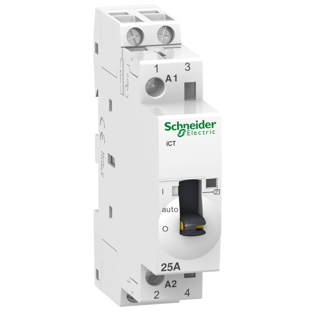Schneider Electric - Acti9, iCT Schalter mit manueller Bedienung, 25 A, 2 NO, 230 – 240 VCA – A9C257