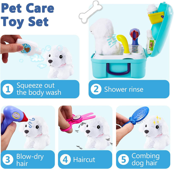 HERSITY Tierarztkoffer Hund Arztkoffer Kinder Mädchen 3 Jahre Alt Geschenkideen, Tierarzt Spielset H