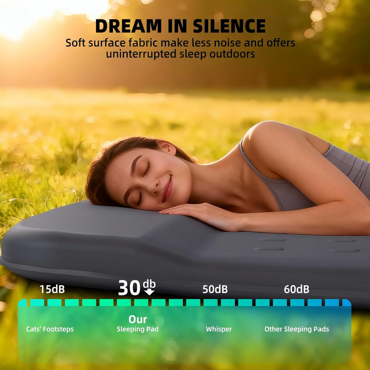 KASIMO Isomatte Selbstaufblasend Camping Matratze, R-Wert 9,5 Ultra-Dicke Memory-Foam Schlafmatte mi