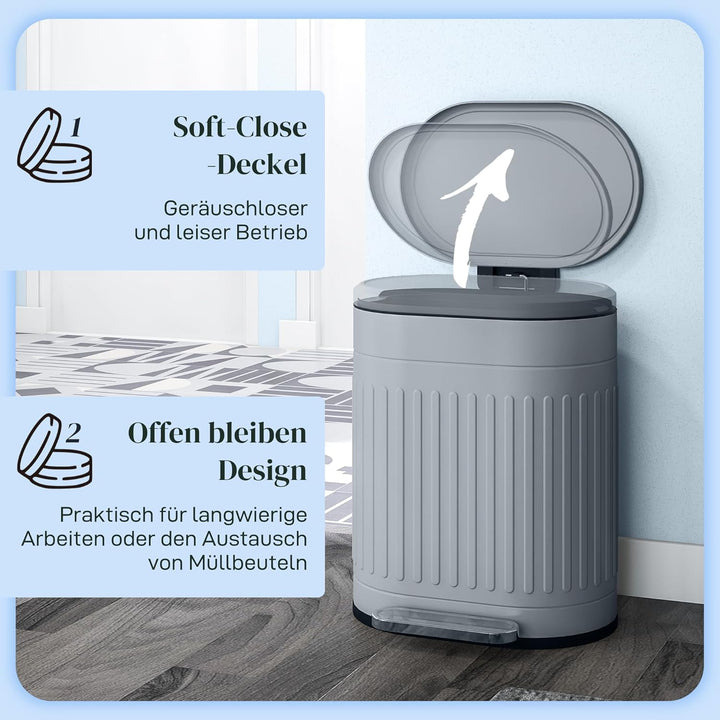 HOMCOM Mülleimer 20L Treteimer Abfalleimer mit Deckel und Fusspedal, Müllbehälter mit herausnehmbare