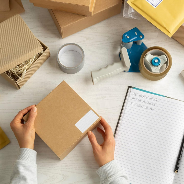 D.RECT Paketbandabroller, Klebebandabroller, Paketklebeband 6er Pack - Paketband - HOT MELT 50m x 48