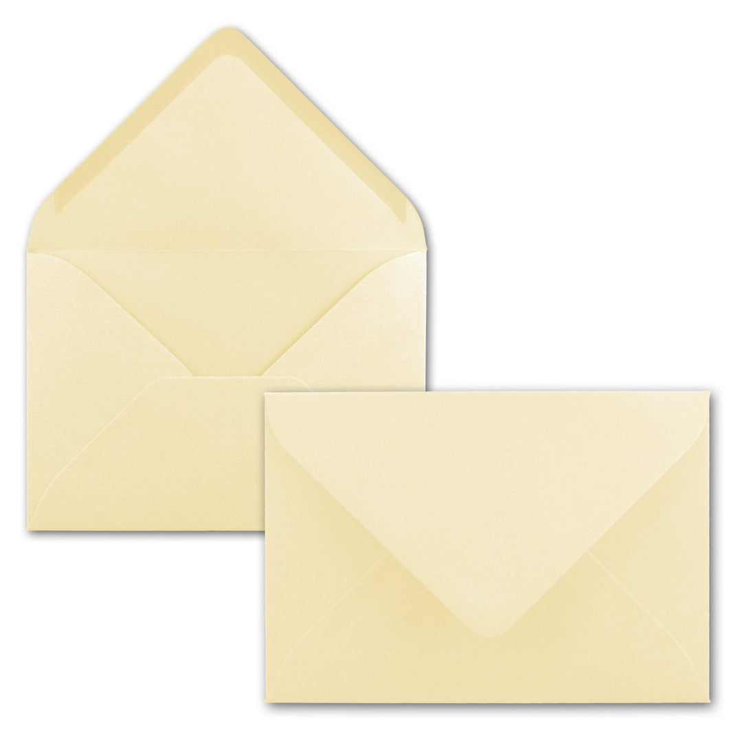 Briefumschläge in Vanille - 150 Stück - DIN C5 Kuverts 22,0 x 15,4 cm - Nassklebung ohne Fenster - W