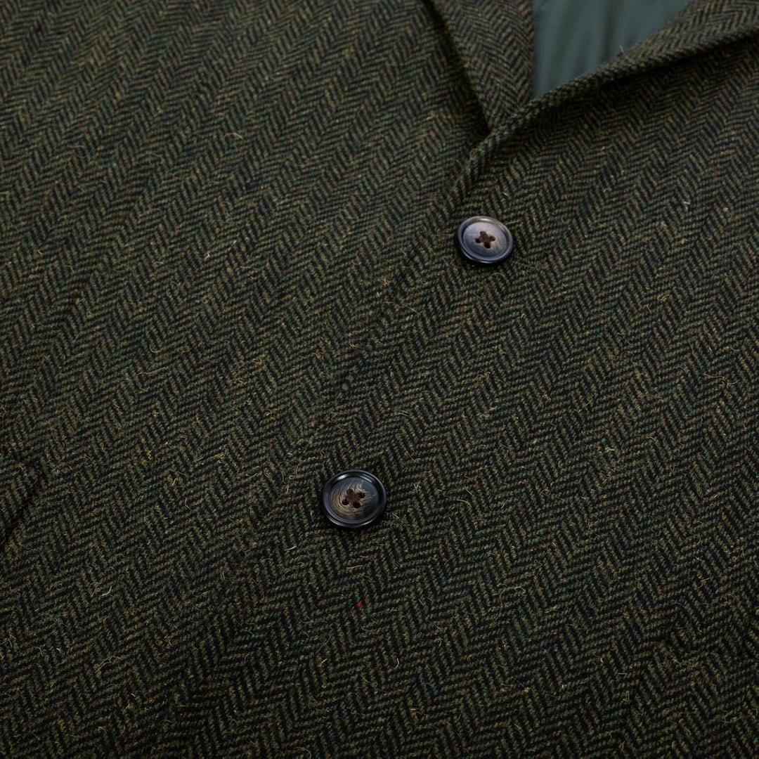 PaulJones Sakko Herren 2 Knöpfe Vintage Blazer Tweed Sakko aus Wollmischung M Grün, M Grün