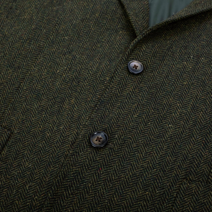 PaulJones Sakko Herren 2 Knöpfe Vintage Blazer Tweed Sakko aus Wollmischung M Grün, M Grün