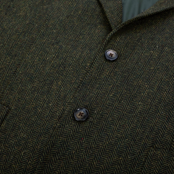 PaulJones Sakko Herren 2 Knöpfe Vintage Blazer Tweed Sakko aus Wollmischung XL Grün, XL Grün