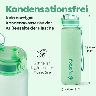 Hydracy Trinkflasche mit Fruchteinsatz - 1L Wasserflasche - BPA-freie Trinkflasche mit Zeitmarkierun