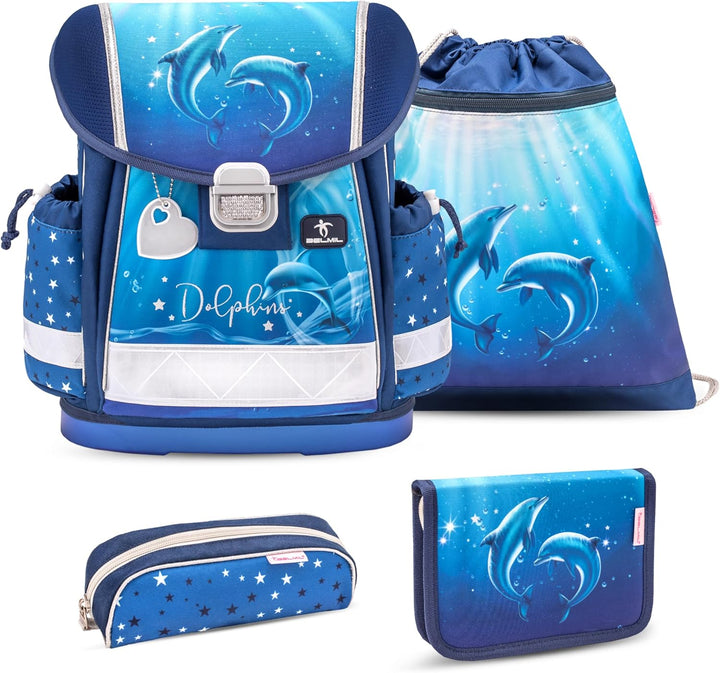 Belmil 403-13/AG/S Schulranzen Set 4 - teilig (Dolphins)