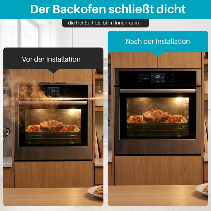 Türdichtung Backofendichtung Gummi 4-seitig Rundum 10 Haken für Bosch Siemens 491638 00491638 Backof