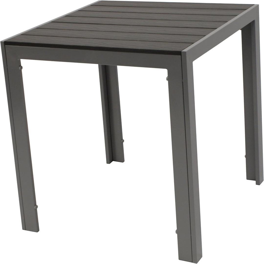 DEGAMO Bistrotisch Sorano 70x70cm rechteckig, Gestell Aluminium Silbergrau, Tischplatte Kunstholz du