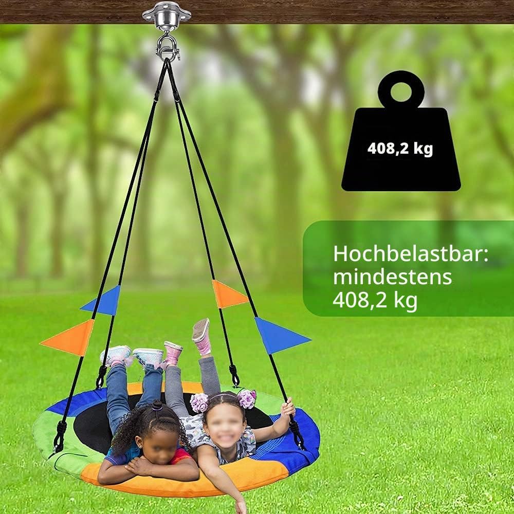 SELEWARE Schaukelhaken Schwerlast Hängesessel Outdoor - Drehhaken Boxsack Halterung Deckenhaken Holz