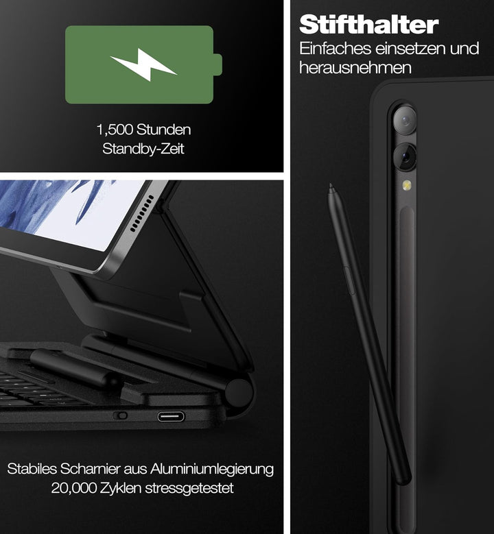 Dexnor Tastatur Hülle für Samsung Galaxy Tab S10+ Plus/S9+ Plus/S9 FE+ Plus/S8+ Plus/S7 FE/S7+ Plus