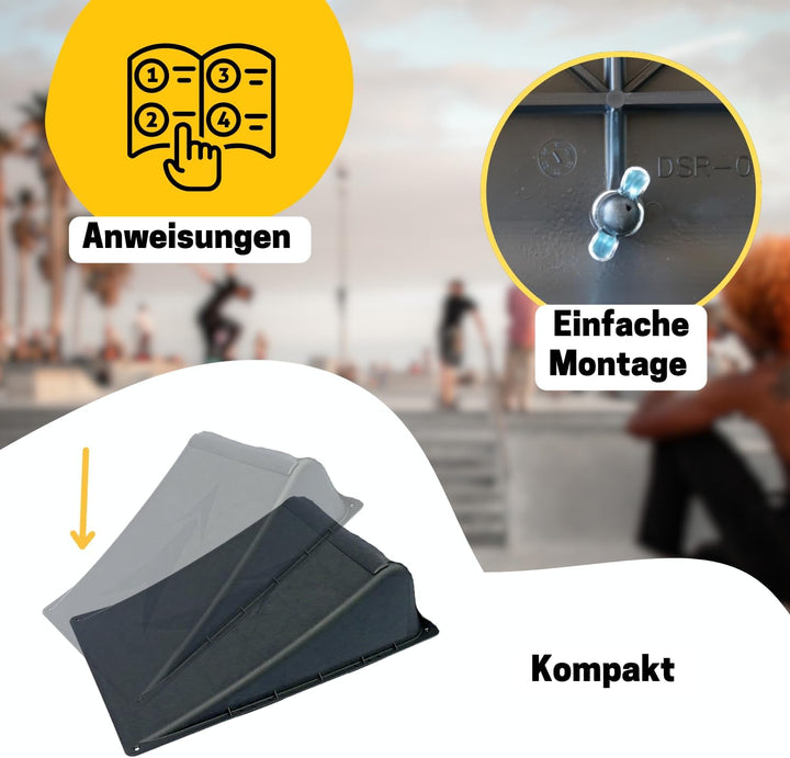 Best Sporting Rampen-Set für Skateboard, BMX-Rad, Skater und RC Cars (Rampe 2 + 1), Rampe 2 + 1
