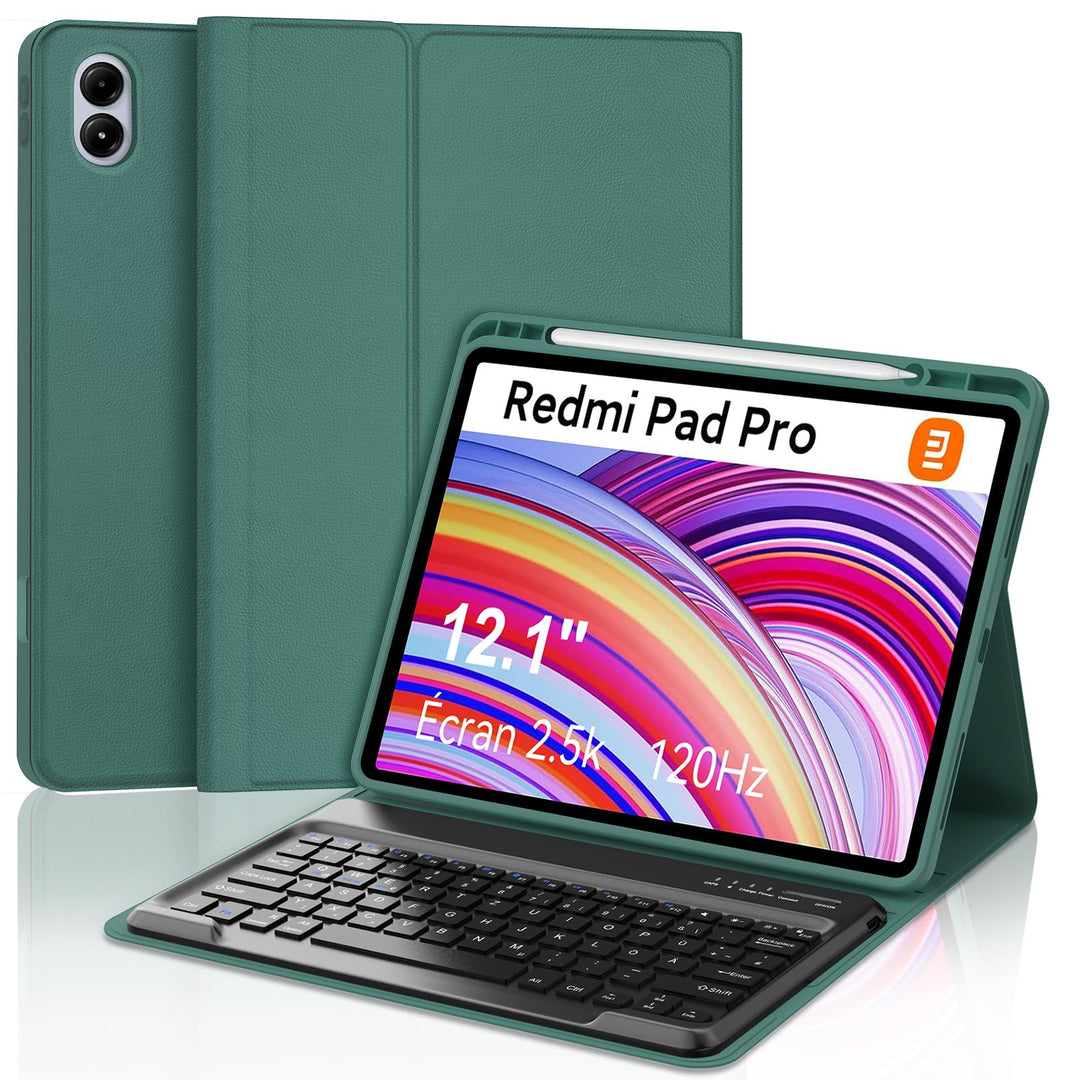 Xiaomi Redmi Pad Pro 12.1 Tastatur Hülle, Xiaomi Pad Poco 12.1 Zoll 2024,Magnetisch Abnehmbarer Tast