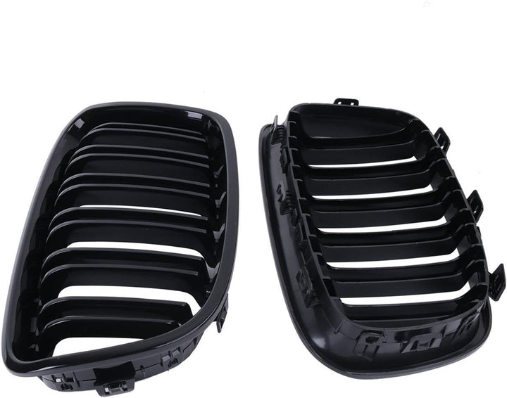 Ricoy Gloss Black 2011-2014 F20 F21 1 Series Sport Kidney Twin Flns Grillrost (Packung à 2 Stück) Sc