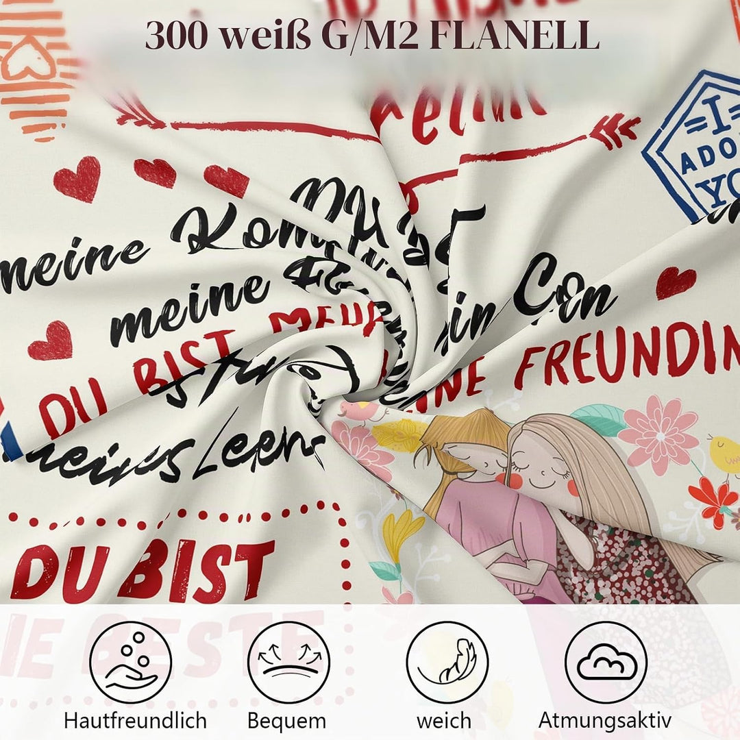 PQCXXA Geschenke für Freundin Kuscheldecke, Flanell Decke Geschenk Ideen Frauen Freundin Geburtstag