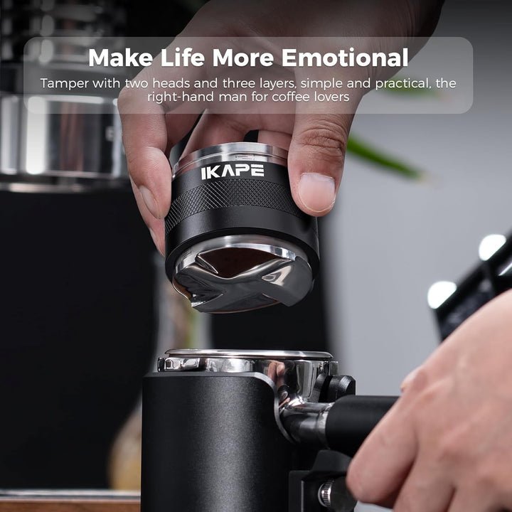 IKAPE Coffee Products, 51mm Kaffeeverteiler & Handstampfer, Espresso-Verteiler mit Einstellbarer Tie