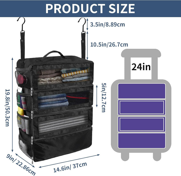Hangable Clothes Organizer, grosse Kapazität faltbar multifunktionale Kleidung Aufbewahrungstasche,