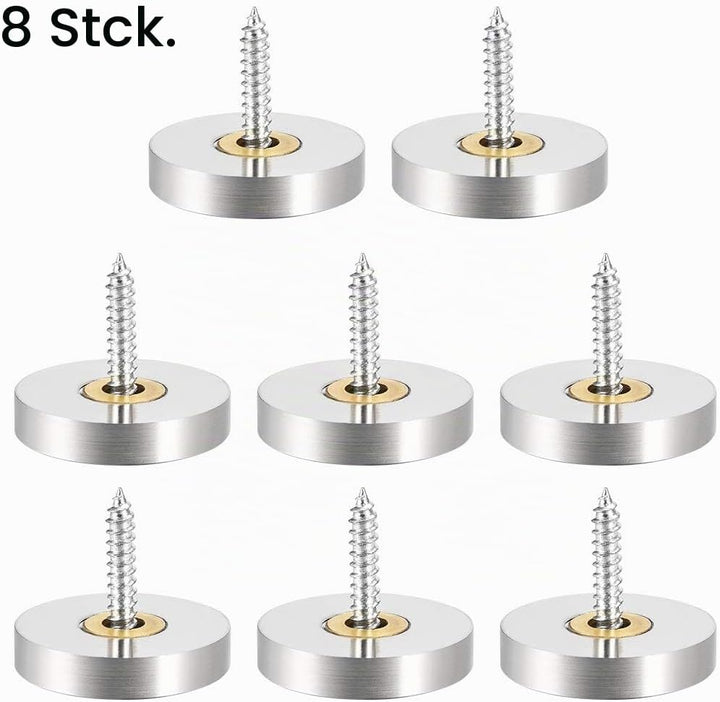 sourcing map 8Stk Spiegel schraube Dekorative Kappen abdeckung Nägel Edelstahl Poliert 25 mm 25mm, 2