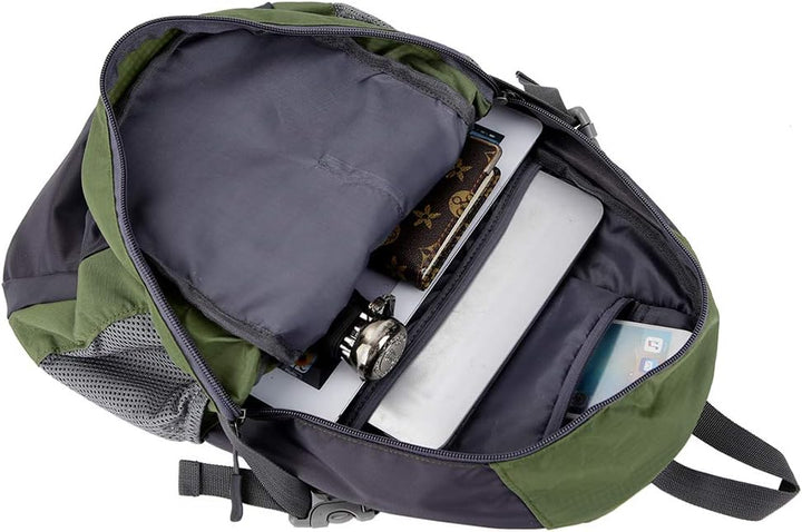 Kleiner Tagesrucksack 20L Radfahren Wanderrucksack Wasserdichter Reiserucksack Leichtgewicht (Armee