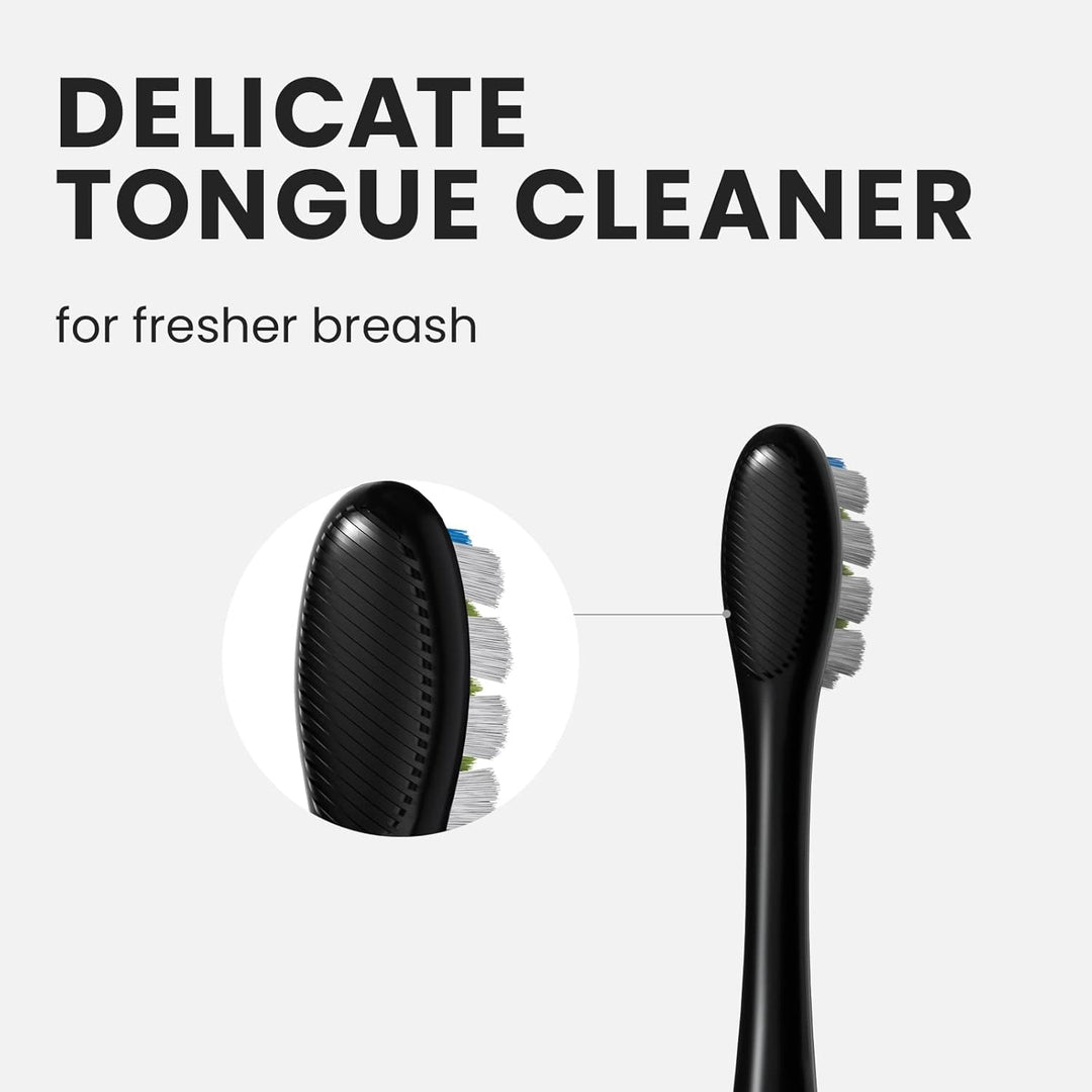 Oclean Bürstenköpfe 6 Stück Weiss, Ersatzbürsten mit DuPont-Borsten und Zungenreiniger, W-Shape Desi