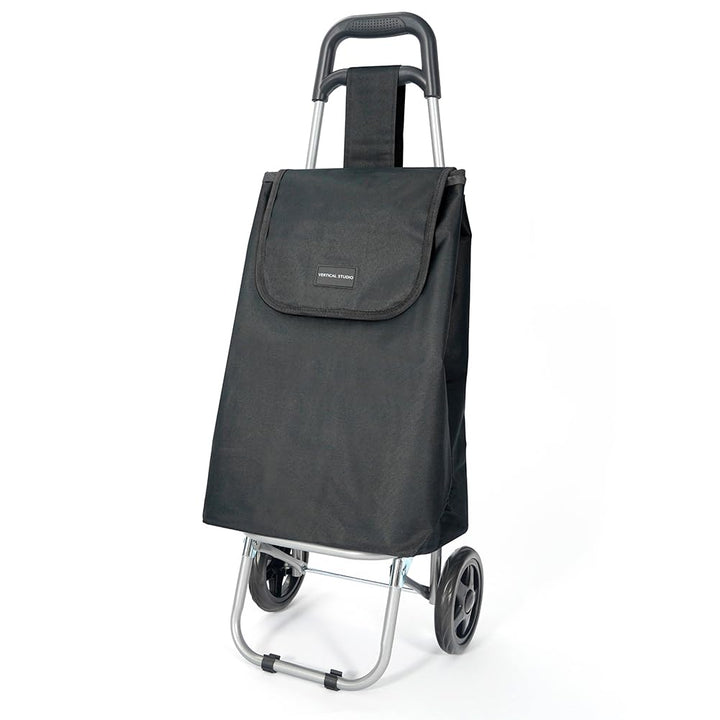 Einkaufstrolley 35 L – Klappbar, leicht & robust, mit Alugestell, Reissverschlusstasche & Klettversc