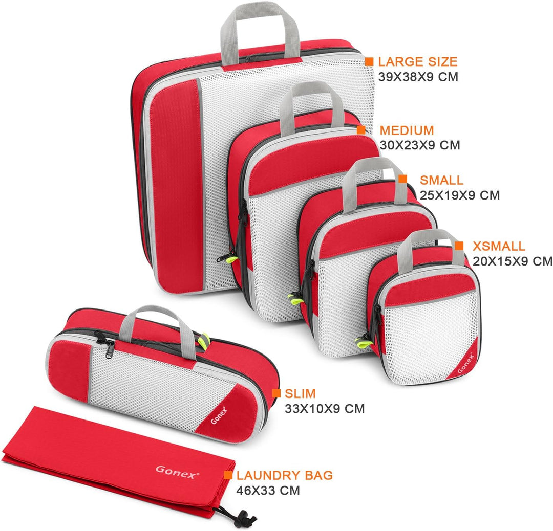 Compression Packing Cube 6-teilig, Gonex robust & langlebig | Verpackungswürfel, Packtaschen, Kleide