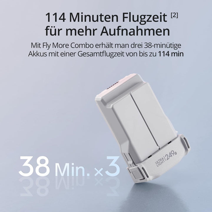 DJI Mini 3 Fly More Combo (DJI RC) – Leichte und faltbare Mini-Kameradrohne mit 4K HDR-Video, 3 Batt