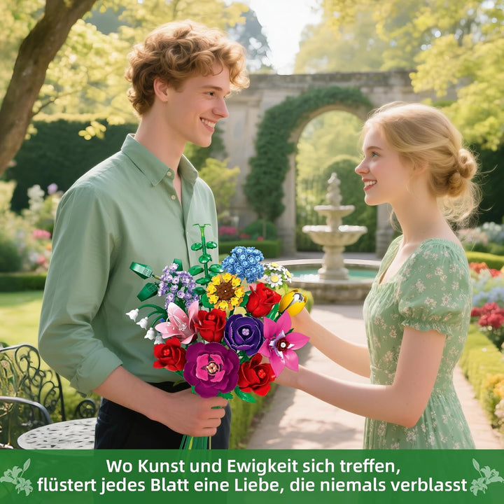 kiothdre Botanicals Blumenstrauss - Blumen Bauset für Erwachsene, Flowers Kollektion Bauklötze Pflan