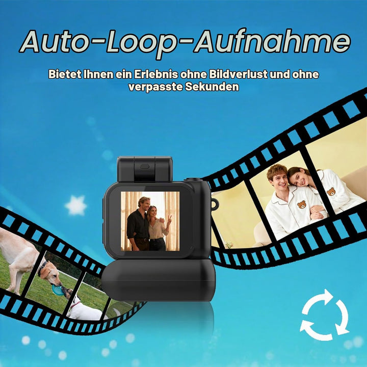 Mini Retro Kamera1080P with 32GB Card Mini Digitalkamera Analog Kamera Kreative Geschenke（Mattschwar