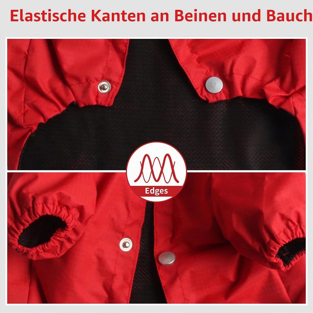 Premium-Regenmantel Mit Kapuze für Mittelgrosse Hunde, Outdoor-Sport, Wasserdichte Regenjacke, Welpe