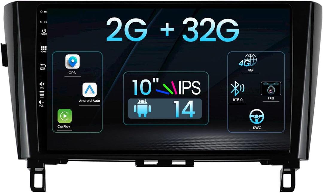 Android 12 Autoradio GPS Navi für Nissan Qashqai J11 X-Trail 3 T32-(2013-2017) DAB+/Commande au Vola