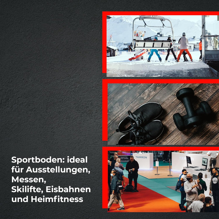 Vivol Fitness Bodenschutzmatte 100x100 cm Schwarz - Feinkörnig - 3 verschiedene Dicken 20mm