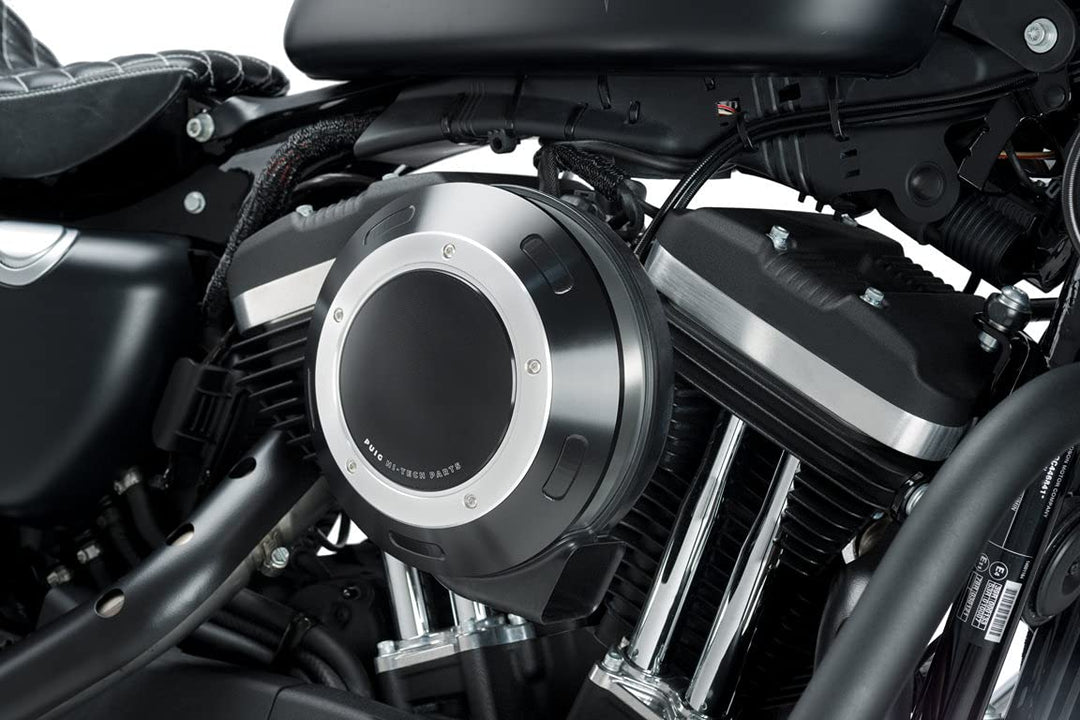 Puig Filterabdeckung 9993N für Harley Davidson Sportster 883 Iron 16'-18', Schwarz