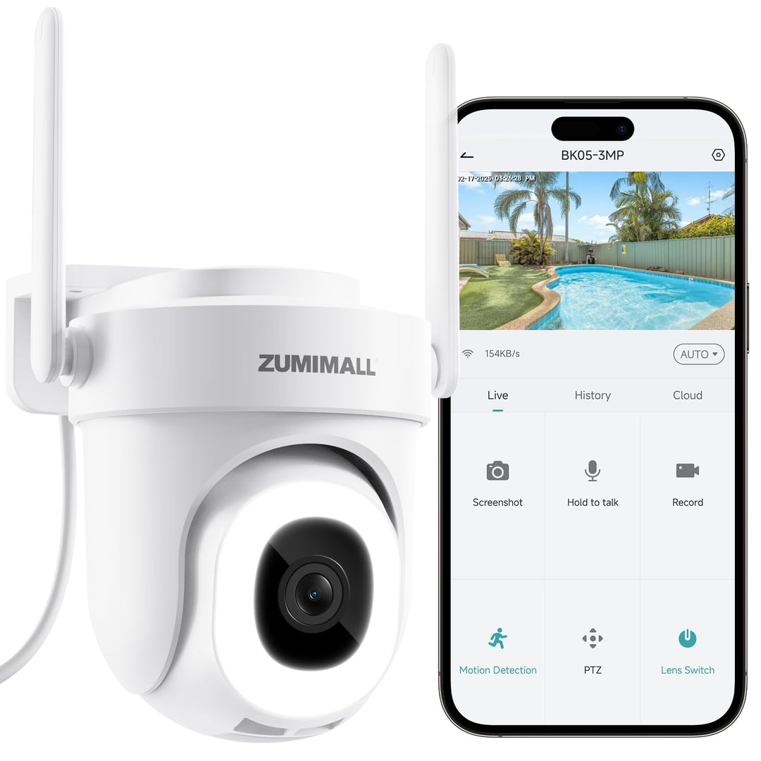 ZUMIMALL Überwachungskamera Aussen WLAN 2K, 5G Kamera überwachung aussen 3MP, WLAN Kamera Outdoor 2,