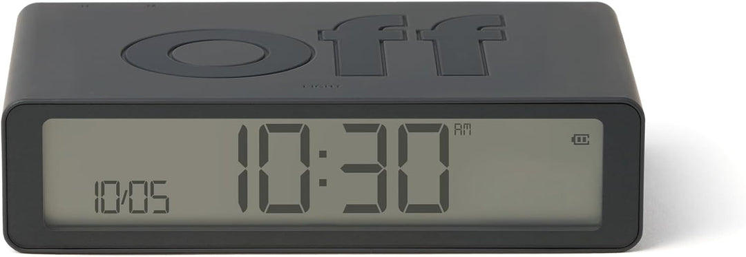 Lexon Flip Classic Digitaler Wecker mit umkehrbaren EIN/Aus-Seiten, wiederaufladbare Nachttischuhr m
