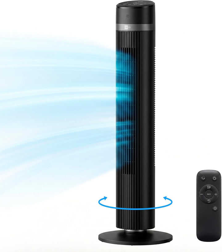 aeco AirX Zen 101 cm Höhe Turmventilator mit Fernbedienung, 85-90° Oszillation & 15H Timer, 3 Geschw