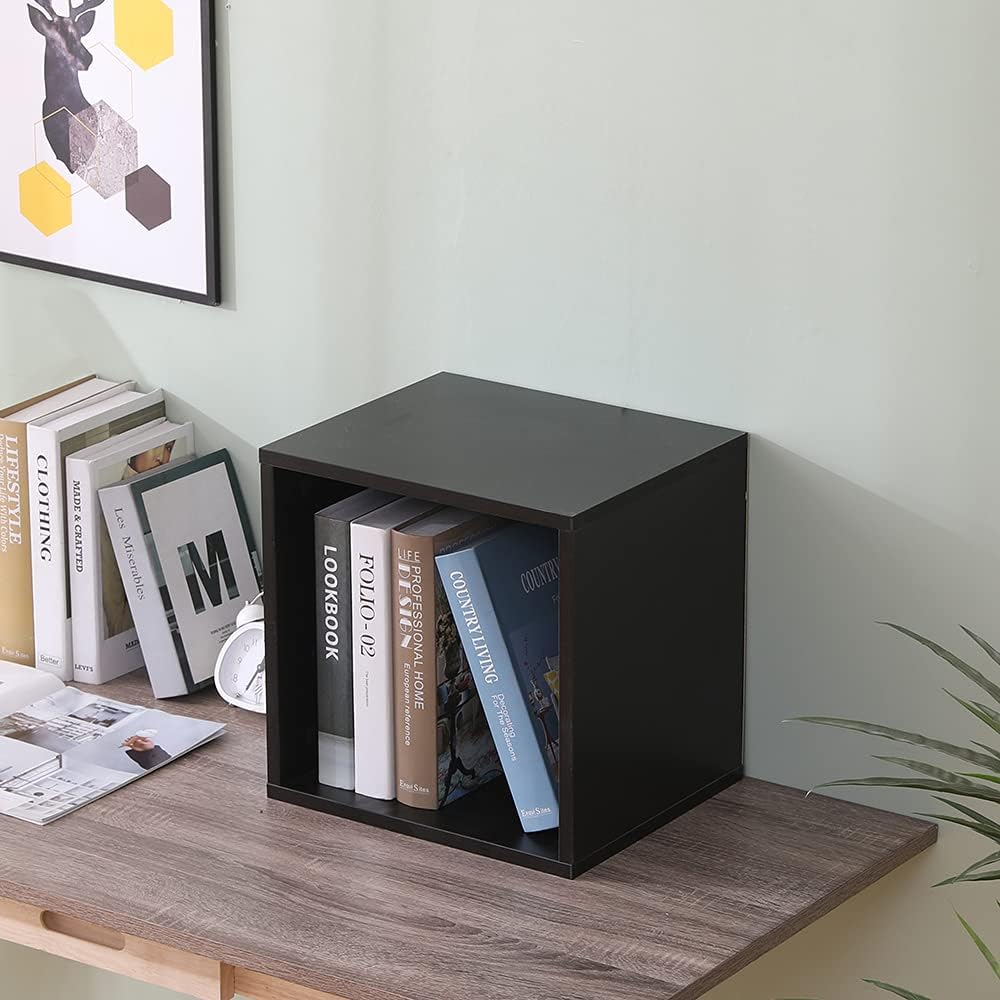 Etnicart Würfel Aufbewahrungsbox Bücherregal Wenge 35x30x35cm MDF Holz Regal Design Büro Eingang Woh