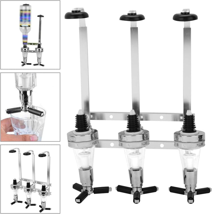 6 Schnapsspender Flaschenhalter Wandmontiert, 6 x 30 ml Bar Butler Getränkehalter für Spirituosen, A